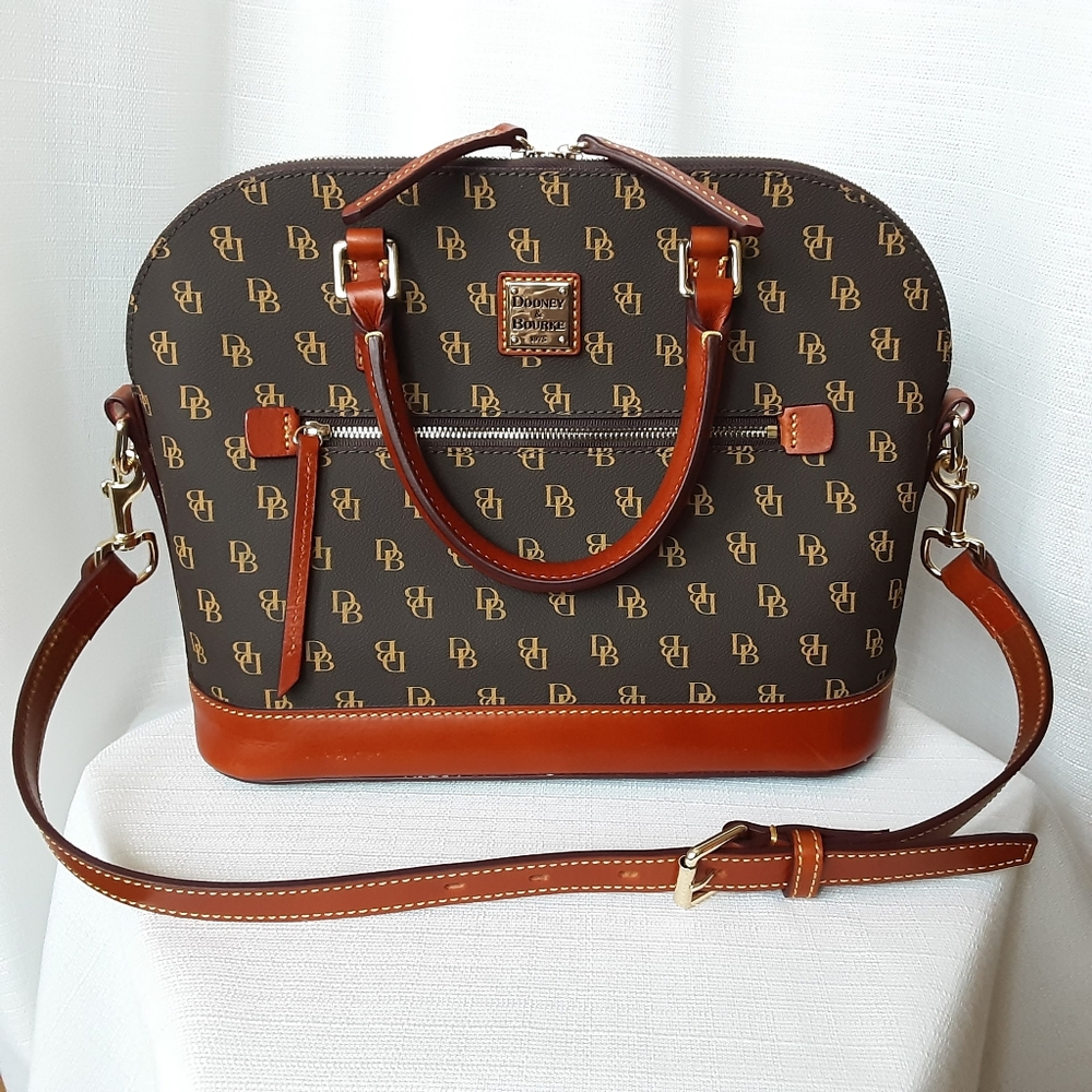 Dooney & Bourke Greta Domed Satchel  Brown Tmoro